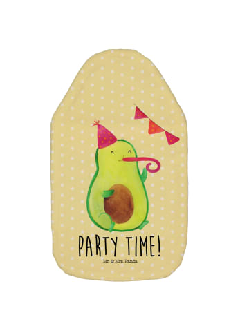 Mr. & Mrs. Panda Wärmflasche Avocado Party Zeit mit Spruch in Gelb Pastell