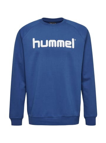 Hummel Logoprint Sport Sweatshirt Pullover mit Raglanärmel in Blau-2