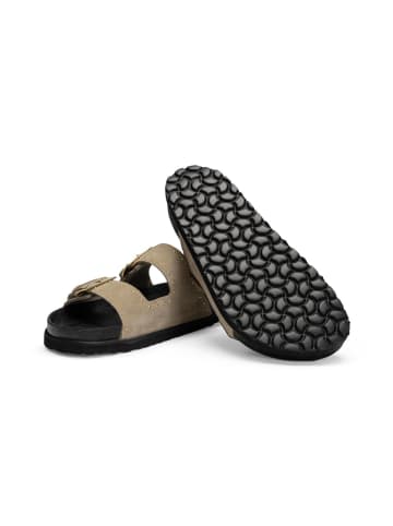 VITAFORM Veloursleder Pantoletten in taupe