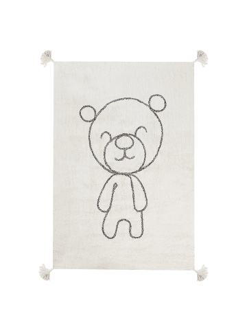 Beliani Kurzflor ZORAKAN in Beige/Schwarz - (W) 140 x (L) 200 cm