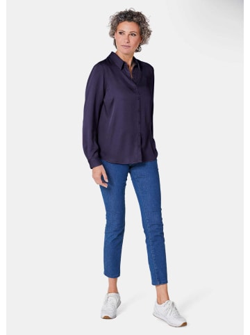 GOLDNER Hemdbluse mit durchgehender Knopfleiste in marine