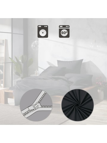 Erwin Müller Mako-Satin Bettwäsche Landshut in schwarz