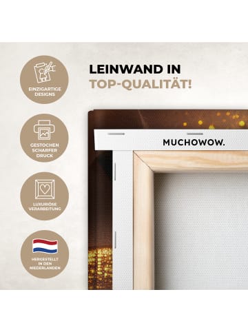 MuchoWow Leinwand bilder Goldenes Gesicht