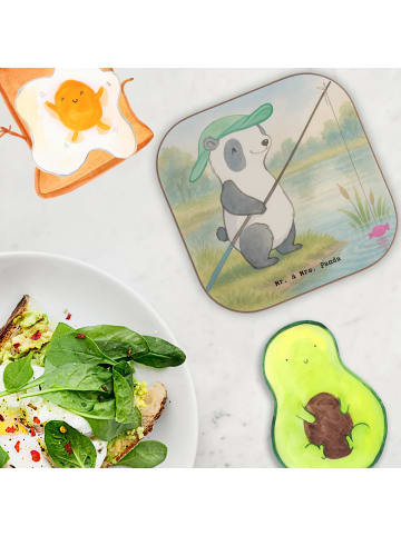 Mr. & Mrs. Panda Tischuntersetzer Panda Angeln Design ohne Spruch in Weiß