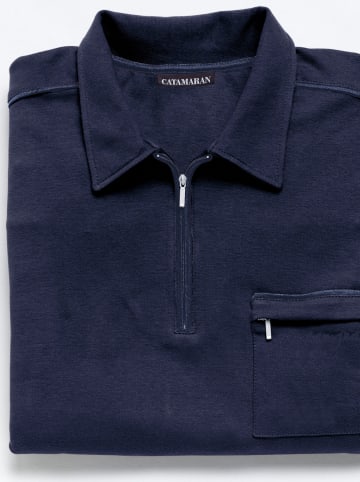 WITT WEIDEN Langarm-Poloshirt in marine