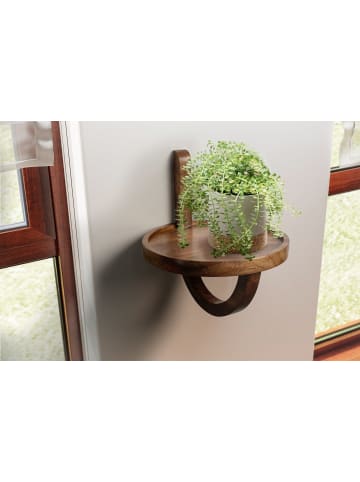 FineBuy Wandregal in Braun / Mango / 30x30x33