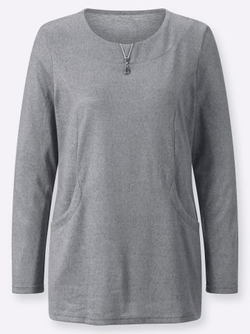 WITT WEIDEN Winter-Shirt in hellgrau-schwarz-meliert