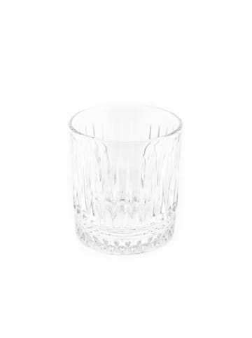 Almina Almina Elisa 6 Teiliger Trinkgläser-Set aus Glas mit Riffle in Transparent
