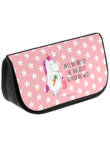 Mr. & Mrs. Panda Kosmetiktasche Einhorn Gemüse mit Spruch in Rot Pastell
