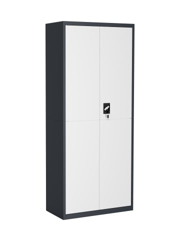 VCM  Büroschrank Stahlschrank abschließbar Malivo 4fach in Anthrazit / Weiß