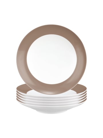 Seltmann Weiden 6er Set Suppenteller Liberty Pure Colors in ø 23,5 cm in Cocoa Brown