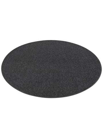 Snapstyle Velours-Teppich Strong Rund in schwarz