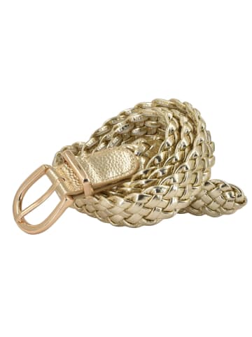 styleBREAKER Flechtgürtel in Gold Metallic