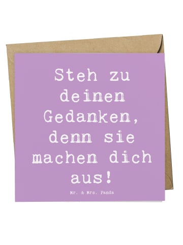 Mr. & Mrs. Panda Glückwunschkarte Spruch Mutig zu seinen Meinung... in Lavendeltraum
