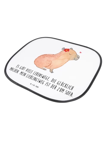 Mr. & Mrs. Panda Sonnenschutz Kfz Capybara Blume mit Spruch in Weiß