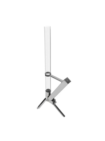 relaxdays Feuerrohr Pelletfackel in Silber – (B)50 x (H)130 x (T)34 cm