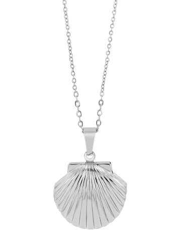 Adeliás Damen Halskette – Medaillon aus Edelstahl 43 cm in silber