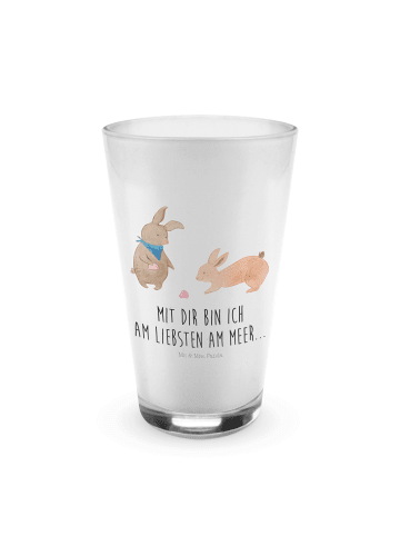 Mr. & Mrs. Panda Glas Hasen Muschel mit Spruch in Transparent