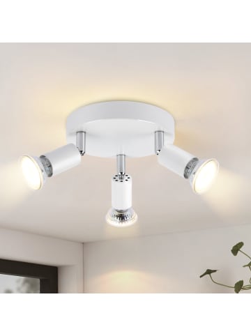 ZMH Deckenleuchte in Weiß 3-flammige GU10 Rund Modern Deckenspots