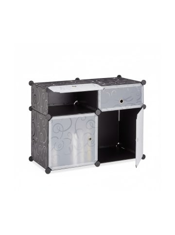 relaxdays Regalsystem in Schwarz - (B)75 x (H)56 x (T)37 cm