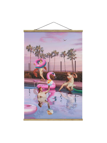 WALLART Stoffbild mit Posterleisten - Jonas Loose - Pool Party in Rosa