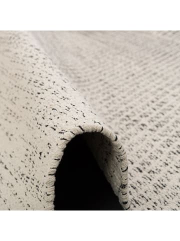 Pergamon Baumwolle Natur Kelim Teppich Sandy Meliert in Schwarz Weiss