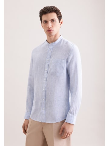 Seidensticker Leinenhemd Slim in Mittelblau