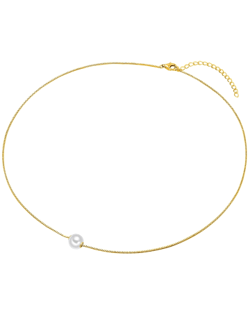 Lulu & Jane Halskette aus Sterling Silber mit Süßwasser-Zuchtperle in gelbgold