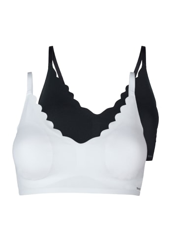Skiny 2er Pack Bustier mit herausnehmbare Pads in white-black