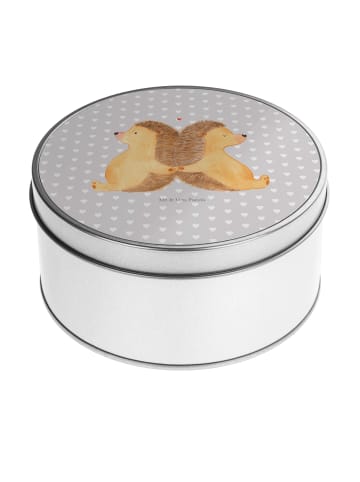 Mr. & Mrs. Panda Teedose Igel händchenhaltend ohne Spruch in Grau Pastell