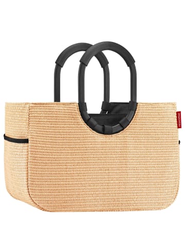 Reisenthel loopshopper M / Shopper 40 cm (teddy leo olive) in frame raffia black