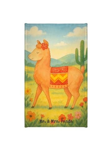 Mr. & Mrs. Panda Handtuch Klein Alpaka Stolz Design ohne Spruch in Weiß