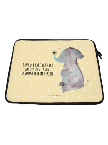 Mr. & Mrs. Panda Laptop Tasche Elefant Biene mit Spruch in Gelb Pastell
