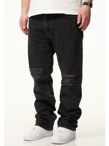 DAILY COTTON Jeans - DCPARADERA Lange Hose Ripped Straight-Fit in Washed Black