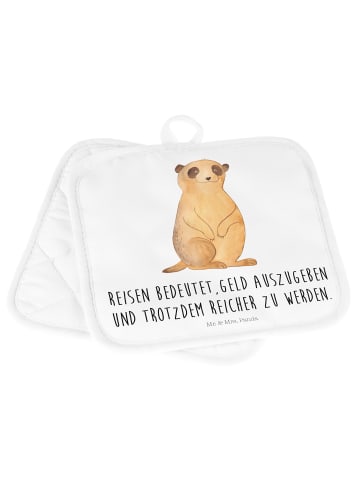 Mr. & Mrs. Panda Topfuntersetzer Erdmännchen mit Spruch in Weiß