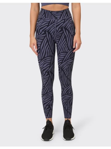 Venice Beach Tights VB Keeva in AOP line art blue mussel