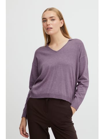 b. young BYPIMBA COLLAR JUMPER - KNIT Loose fit in Grape Jam Melange