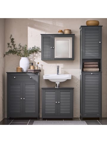 SoBuy Badezimmerschrank in Mattes Dunkelgrau - (W) 37 x (H) 170 x (L) 40 cm