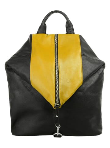 Cluty Rucksack echt Leder in gelb