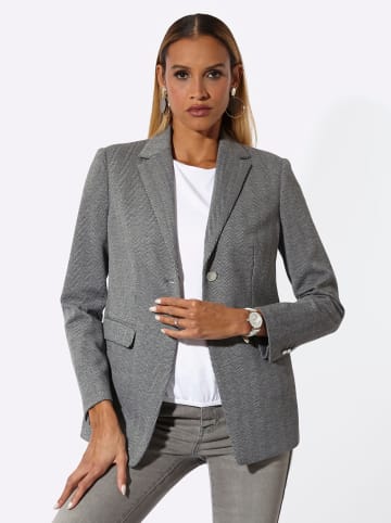 creation L Modal-Mix-Blazer in grau-anthrazit-gemustert