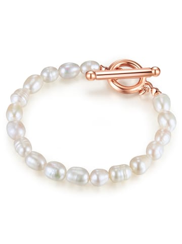 Lulu & Jane Perlen-Armband Messing Süßwasser-Zuchtperle in weiß