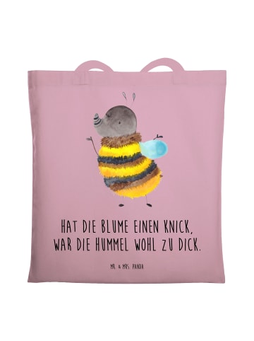 Mr. & Mrs. Panda Einkaufstasche Hummel flauschig mit Spruch in Rosa Pastell