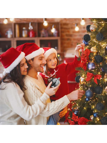 relaxdays 72-tlg. Weihnachtskugeln Set in Schwarz