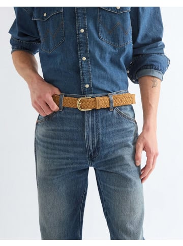 Wrangler Gürtel Suede Braided in Brown Suede