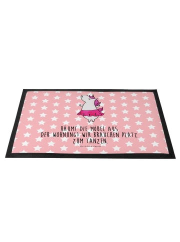 Mr. & Mrs. Panda Sauberlaufmatte Einhorn Ballerina mit Spruch in Rot Pastell