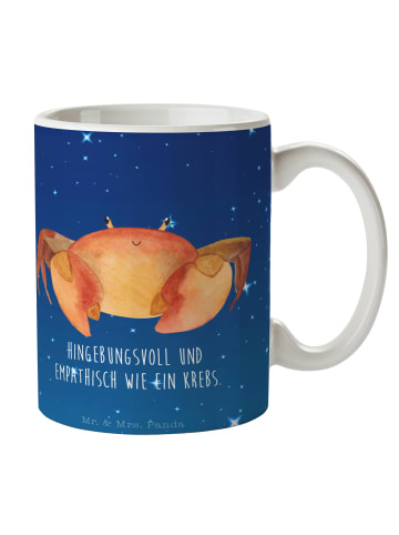 Mr. & Mrs. Panda Tasse Sternzeichen Krebs mit Spruch in Sternenhimmel Blau