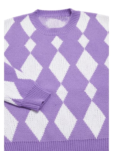 FENIA Damen Sweater in LILA WEISS
