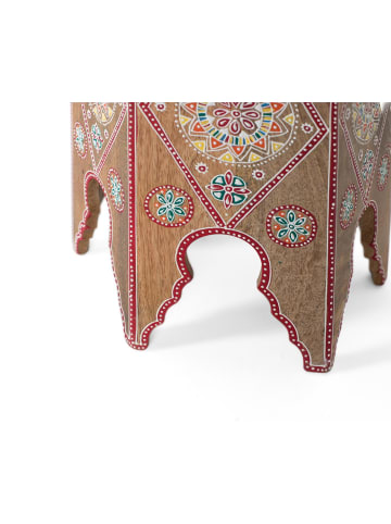 Giner y Colomer Hocker aus handbemaltem Mangoholz in Multicolored