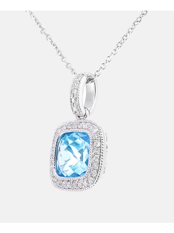 Diamant L'éternel Halskette mit Anhänger aus 375 Weißgold mit Diamant mit Topas
