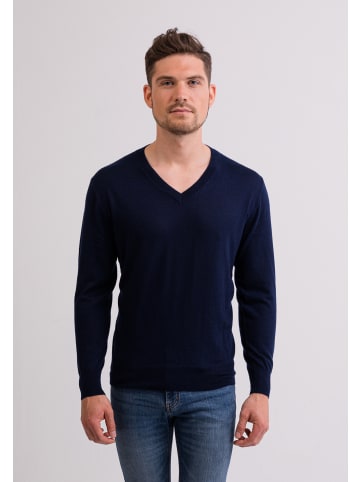 CASH-MERE.CH V-Ausschnitt Pullover in Marine Blau